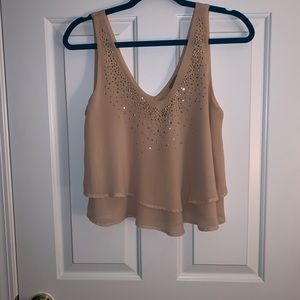 Beaded tank top. Layered
